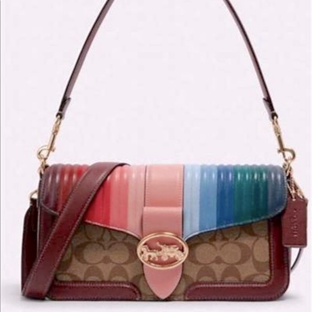 COACH Georgie Rainbow  Leather Quilting Bag